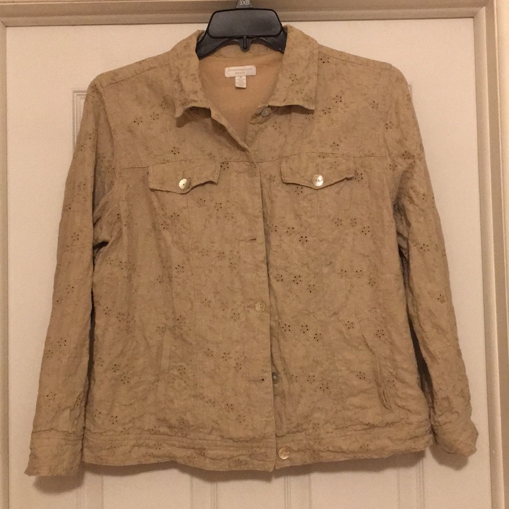 Eyelet linen jacket